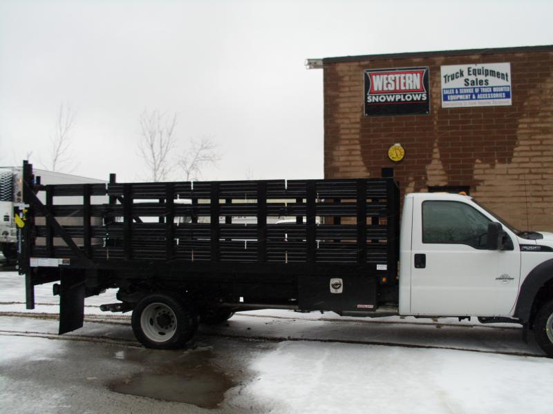 16' Stake Body W/ Toolbox, Liftgate, & Ladder Rack